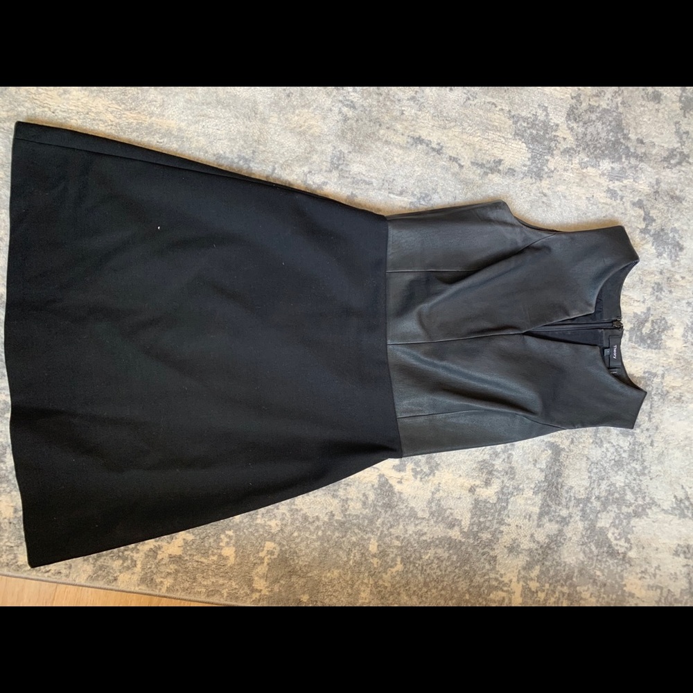 Theory Alinea leather and wool dress